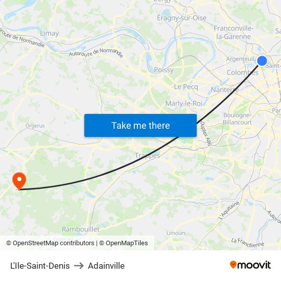 L'Ile-Saint-Denis to Adainville map