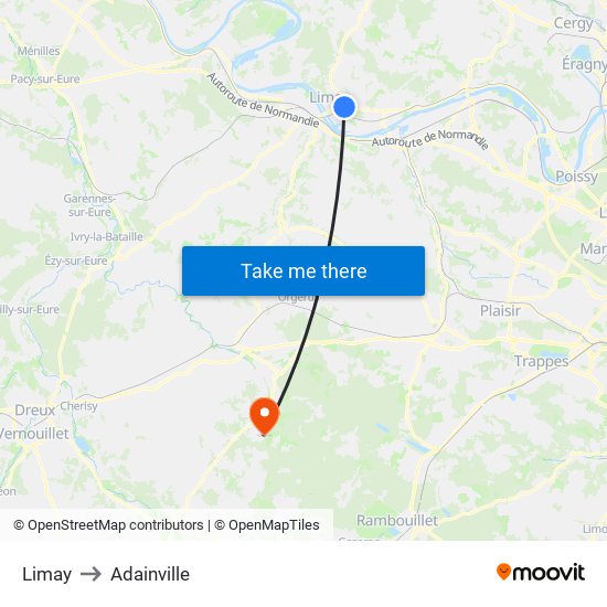 Limay to Adainville map