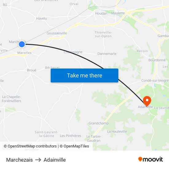 Marchezais to Adainville map