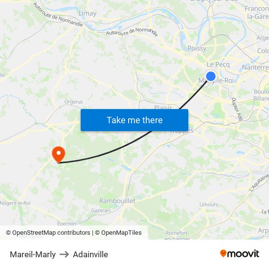 Mareil-Marly to Adainville map