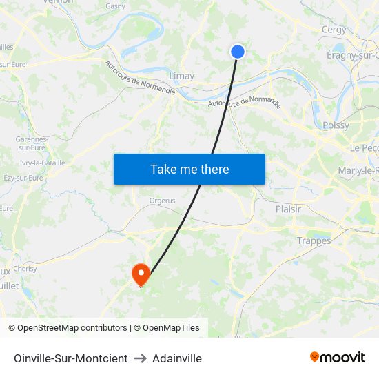 Oinville-Sur-Montcient to Adainville map