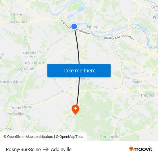 Rosny-Sur-Seine to Adainville map