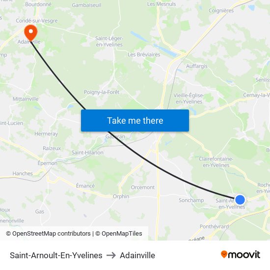 Saint-Arnoult-En-Yvelines to Adainville map