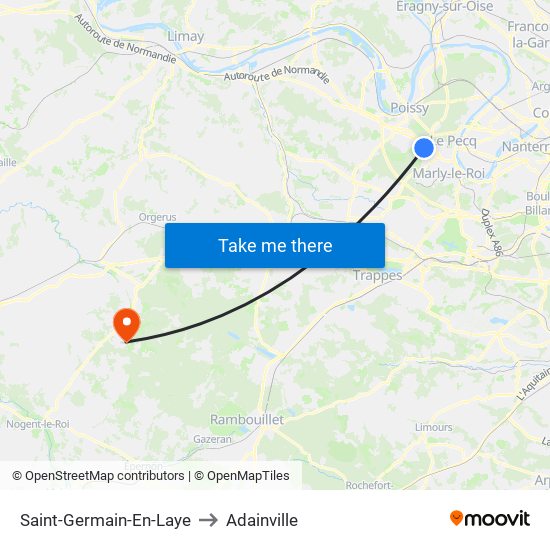 Saint-Germain-En-Laye to Adainville map