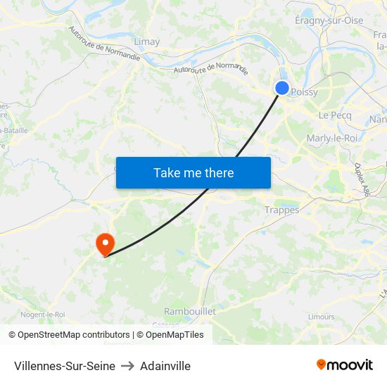 Villennes-Sur-Seine to Adainville map