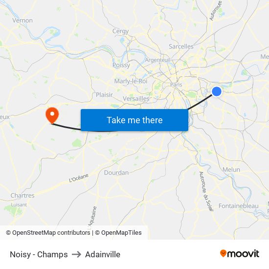 Noisy - Champs to Adainville map