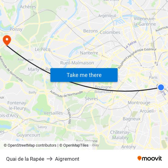 Quai de la Rapée to Aigremont map