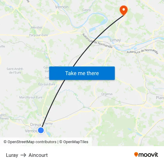 Luray to Aincourt map