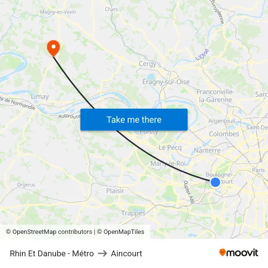 Rhin Et Danube - Métro to Aincourt map
