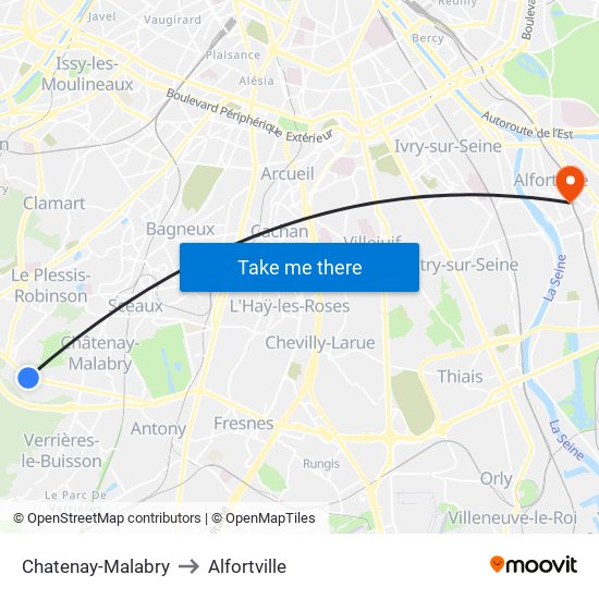 Chatenay-Malabry to Chatenay-Malabry map