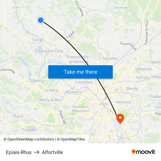Epiais-Rhus to Alfortville map