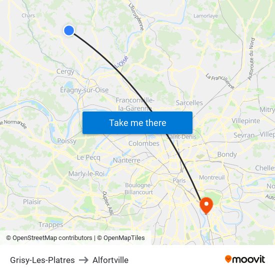 Grisy-Les-Platres to Alfortville map