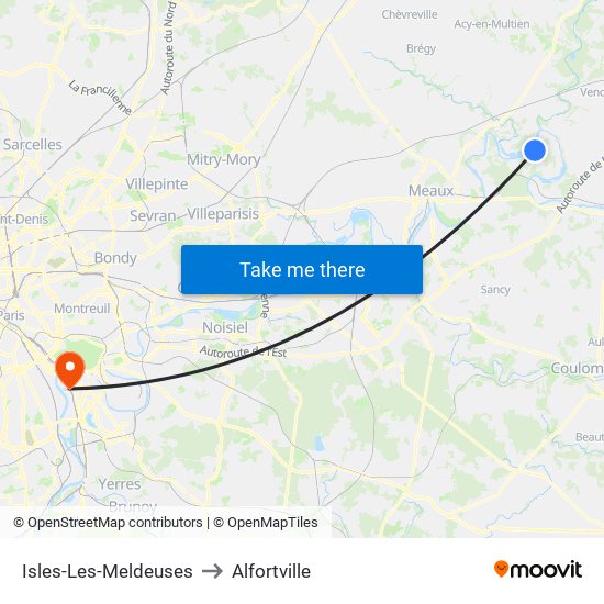 Isles-Les-Meldeuses to Alfortville map