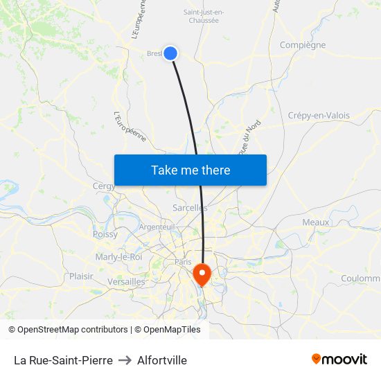 La Rue-Saint-Pierre to Alfortville map