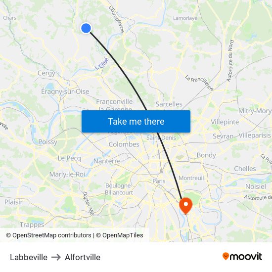 Labbeville to Alfortville map