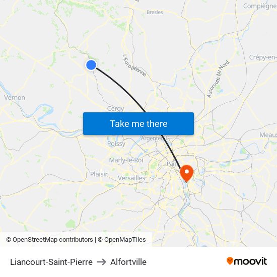 Liancourt-Saint-Pierre to Alfortville map