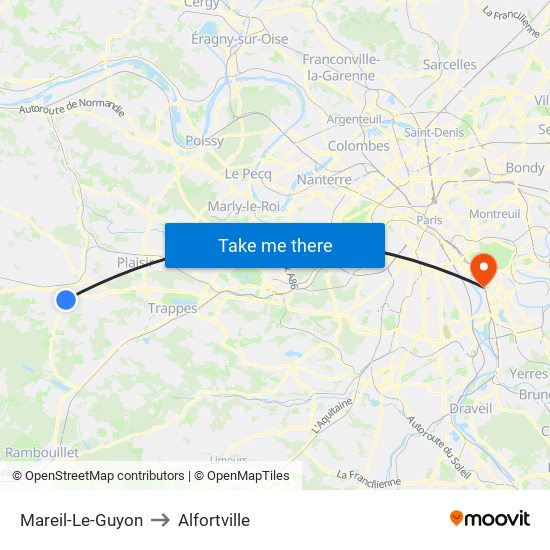 Mareil-Le-Guyon to Alfortville map