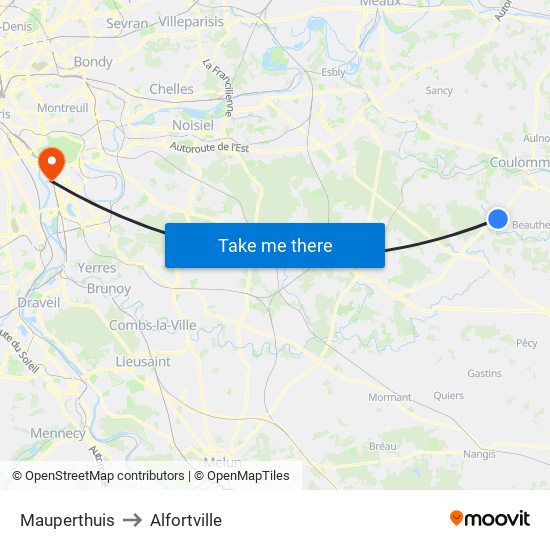 Mauperthuis to Alfortville map