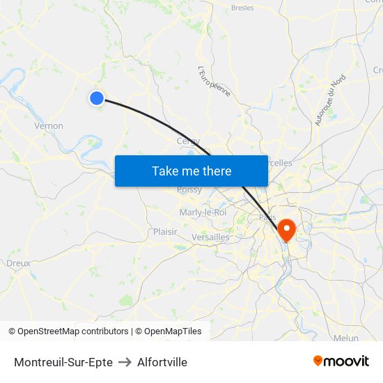 Montreuil-Sur-Epte to Alfortville map