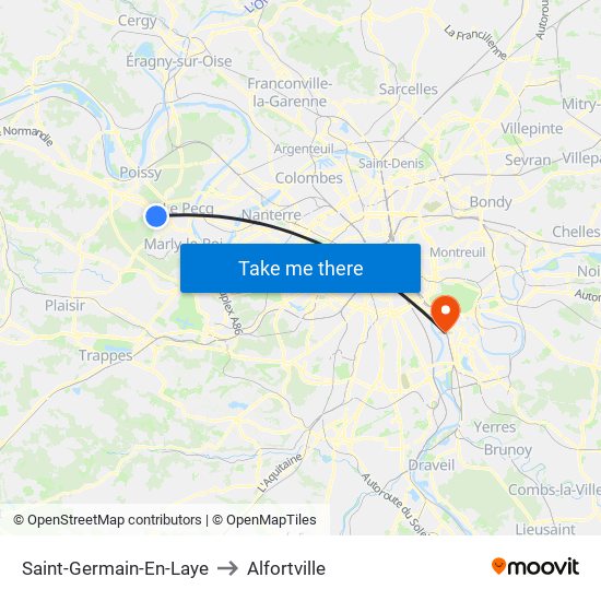 Saint-Germain-En-Laye to Alfortville map