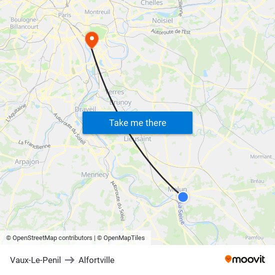 Vaux-Le-Penil to Alfortville map