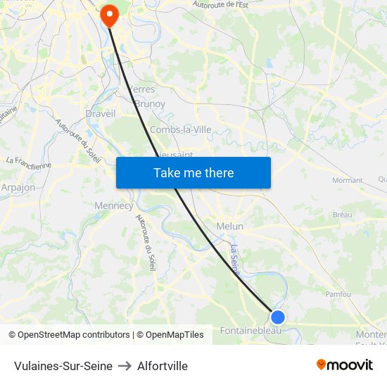 Vulaines-Sur-Seine to Alfortville map
