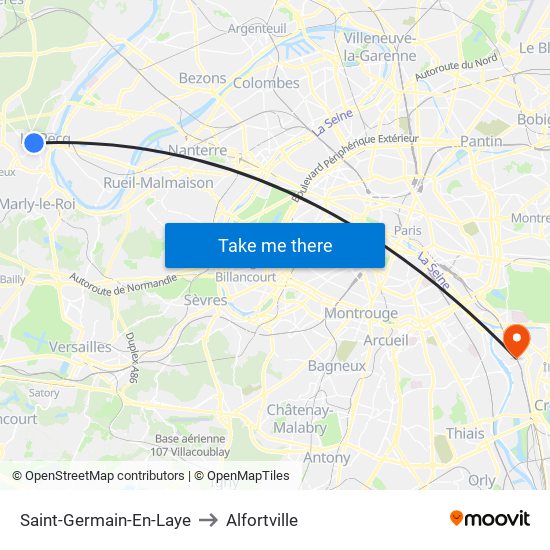 Saint-Germain-En-Laye to Alfortville map