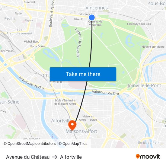 Avenue du Château to Alfortville map