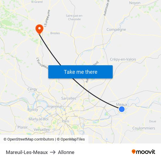 Mareuil-Les-Meaux to Allonne map