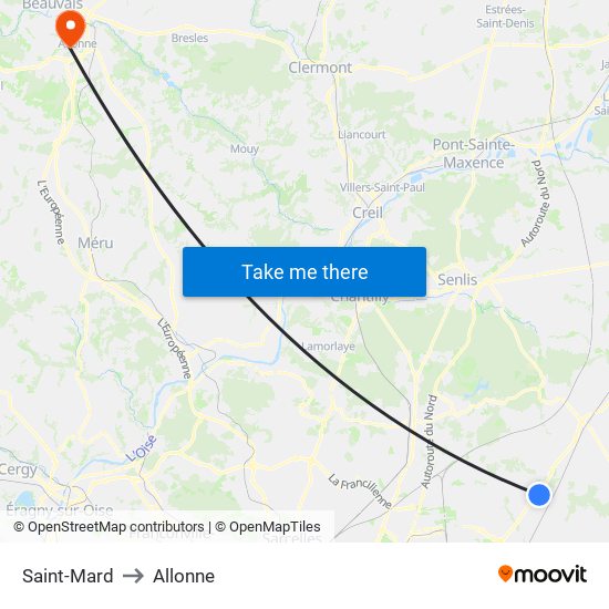 Saint-Mard to Allonne map