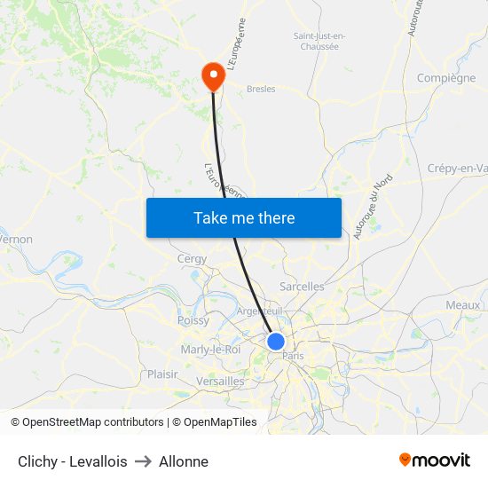 Clichy - Levallois to Allonne map