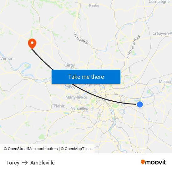 Torcy to Ambleville map