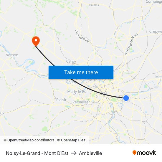 Noisy-Le-Grand - Mont D'Est to Ambleville map