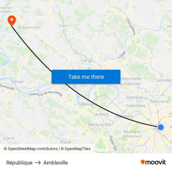 République to Ambleville map