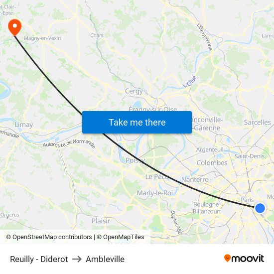 Reuilly - Diderot to Ambleville map