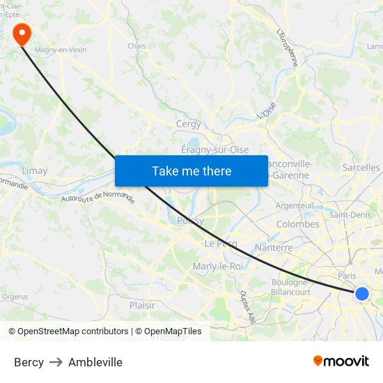 Bercy to Ambleville map