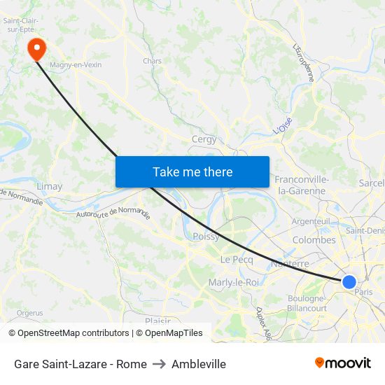 Gare Saint-Lazare - Rome to Ambleville map