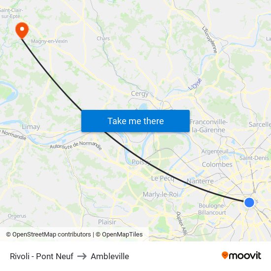 Rivoli - Pont Neuf to Ambleville map