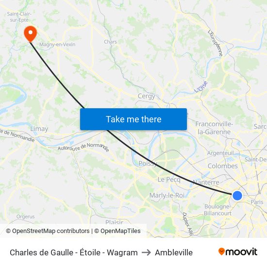 Charles de Gaulle - Étoile - Wagram to Ambleville map