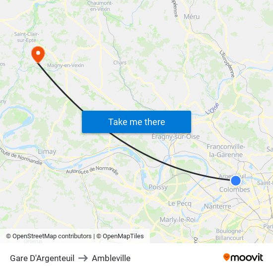 Gare D'Argenteuil to Ambleville map