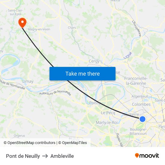 Pont de Neuilly to Ambleville map