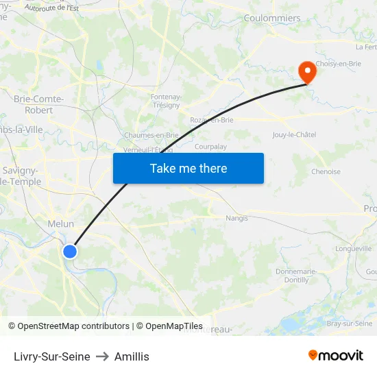 Livry-Sur-Seine to Amillis map
