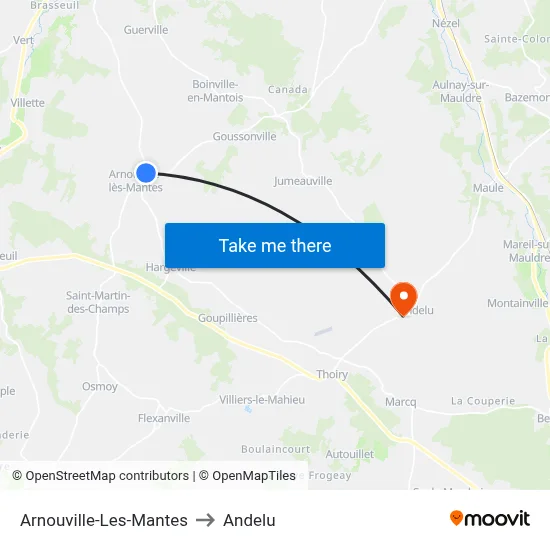 Arnouville-Les-Mantes to Andelu map