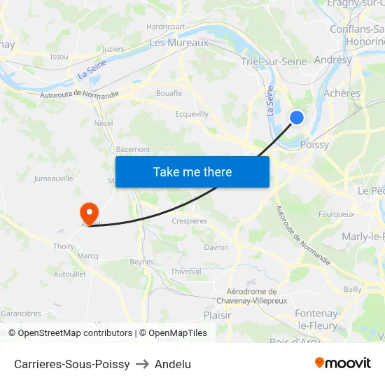 Carrieres-Sous-Poissy to Andelu map