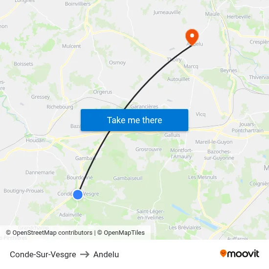 Conde-Sur-Vesgre to Andelu map