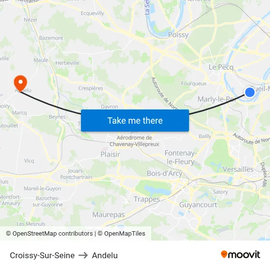 Croissy-Sur-Seine to Andelu map