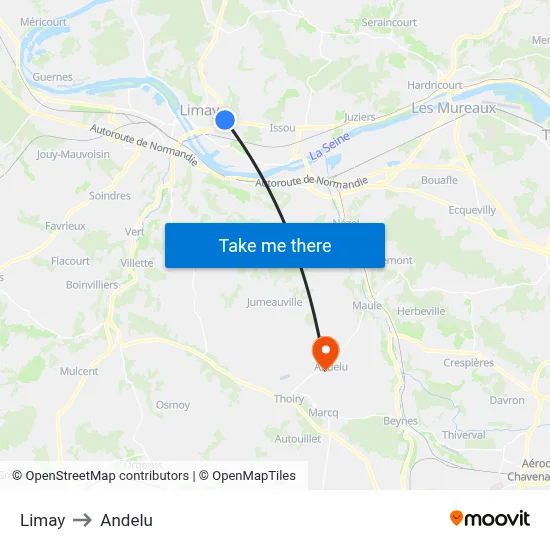 Limay to Andelu map