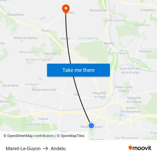 Mareil-Le-Guyon to Andelu map