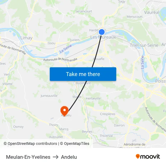 Meulan-En-Yvelines to Andelu map
