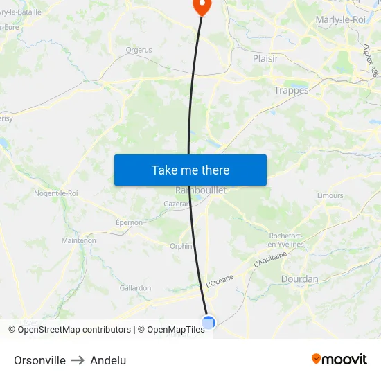 Orsonville to Andelu map
